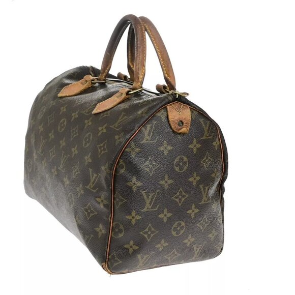 LOUIS VUITTON Speedy 30 Travel Hand Bag Monogram Leather Brown - Picture 14 of 16